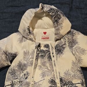 Reima Kids' Black and Cream Patterned Puffer Jacket